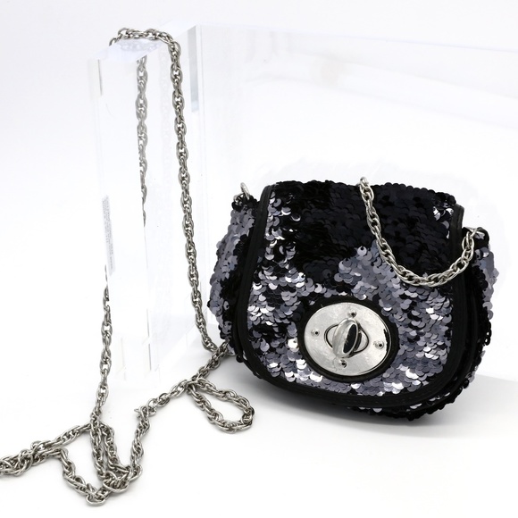 GAP Black Sequined Evening Purse - Picture 1 of 2
